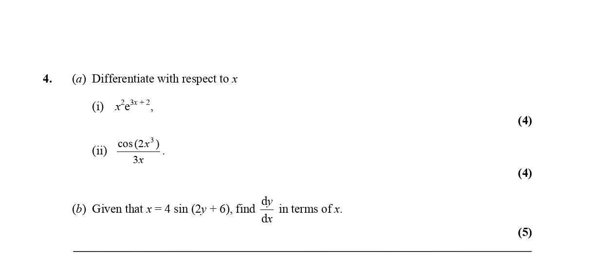 4.-(a)-Differentiate-with-respect-to-x--(i)--$x^2-e^{x^2}$-Edexcel-A-Level Maths Pure-Question 5-2006-Paper 5.png